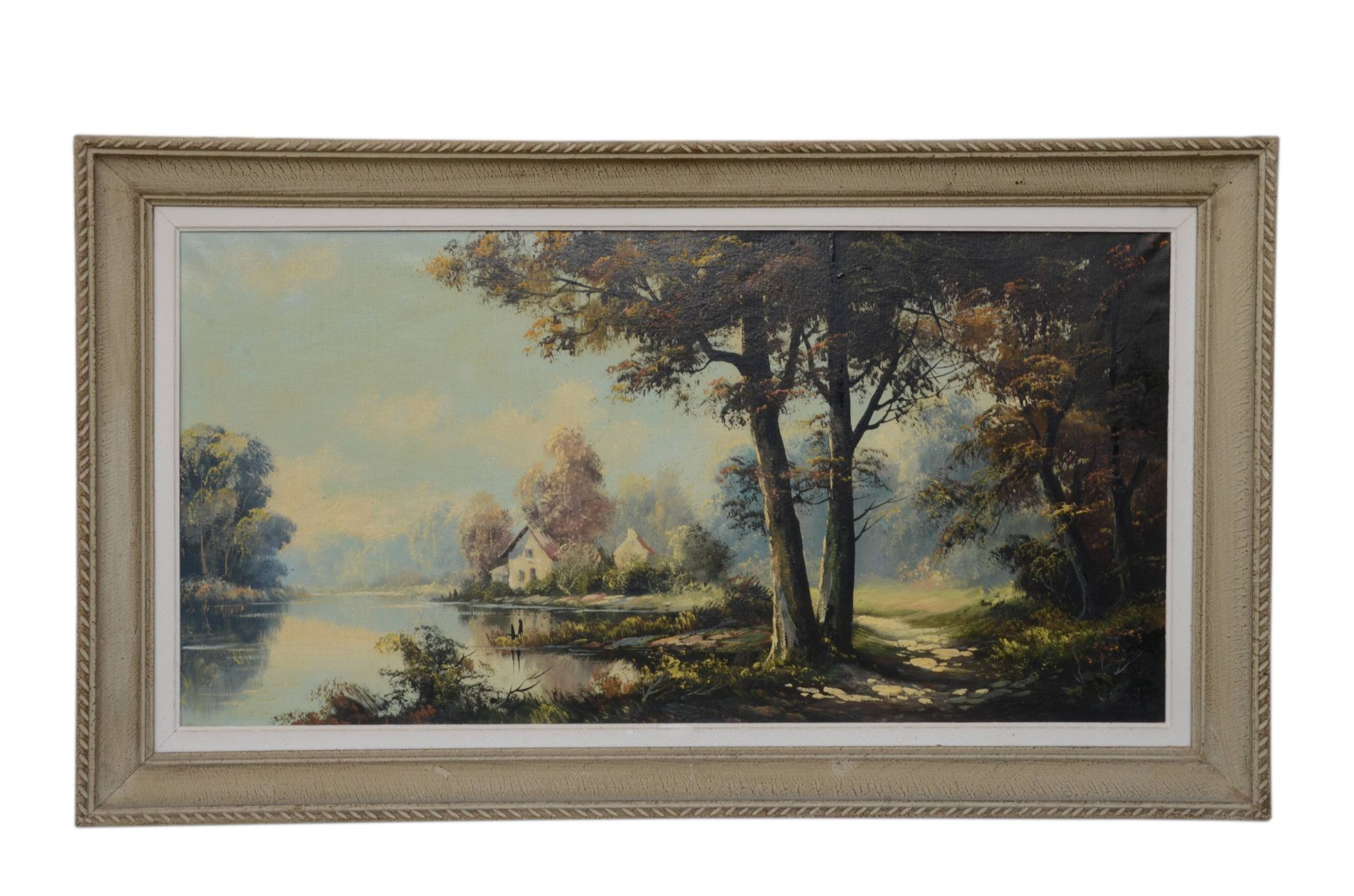 Tableau paysager, huile sur toile signé L.Morin