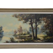Tableau paysager, huile sur toile signé L.Morin