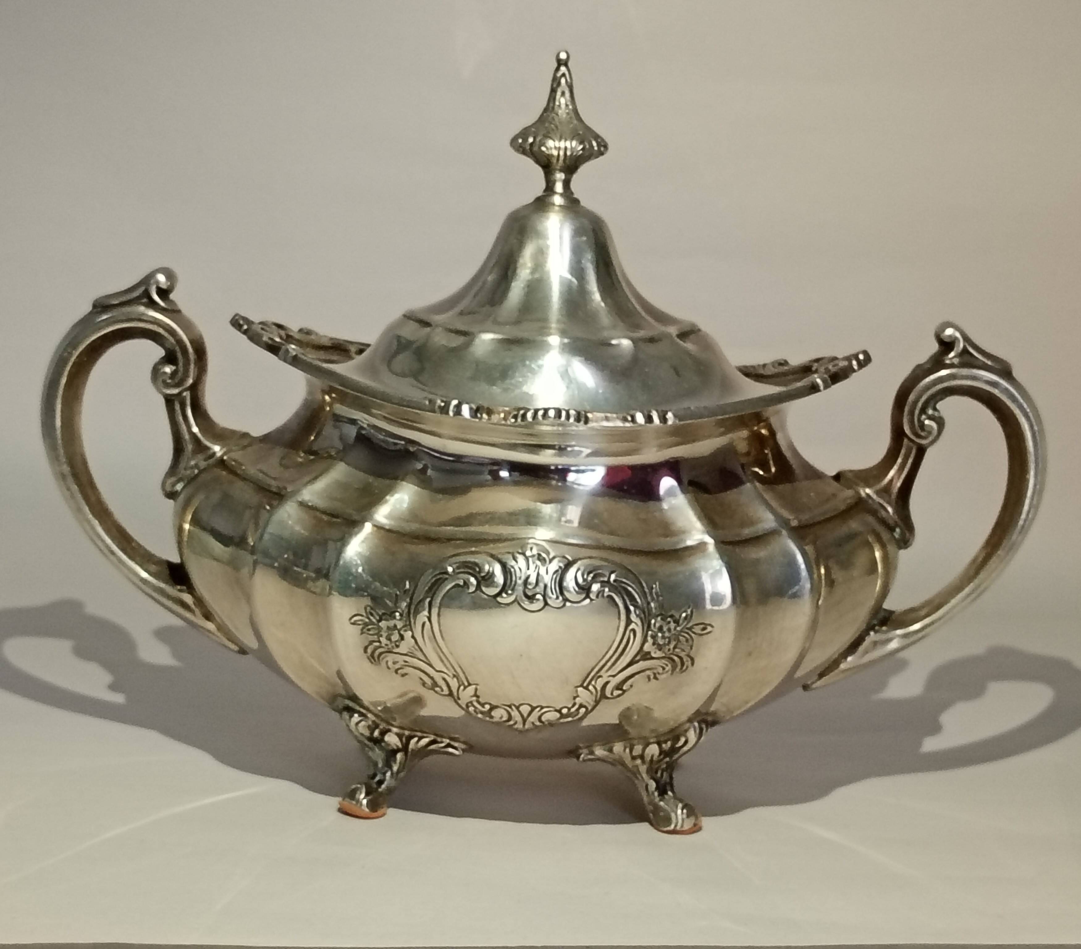 Reed & Barton Solid Sterling Silver Sugar Bowl & Creamer 790 grams