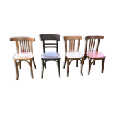 Série de 4 chaises bistrot dépareillées