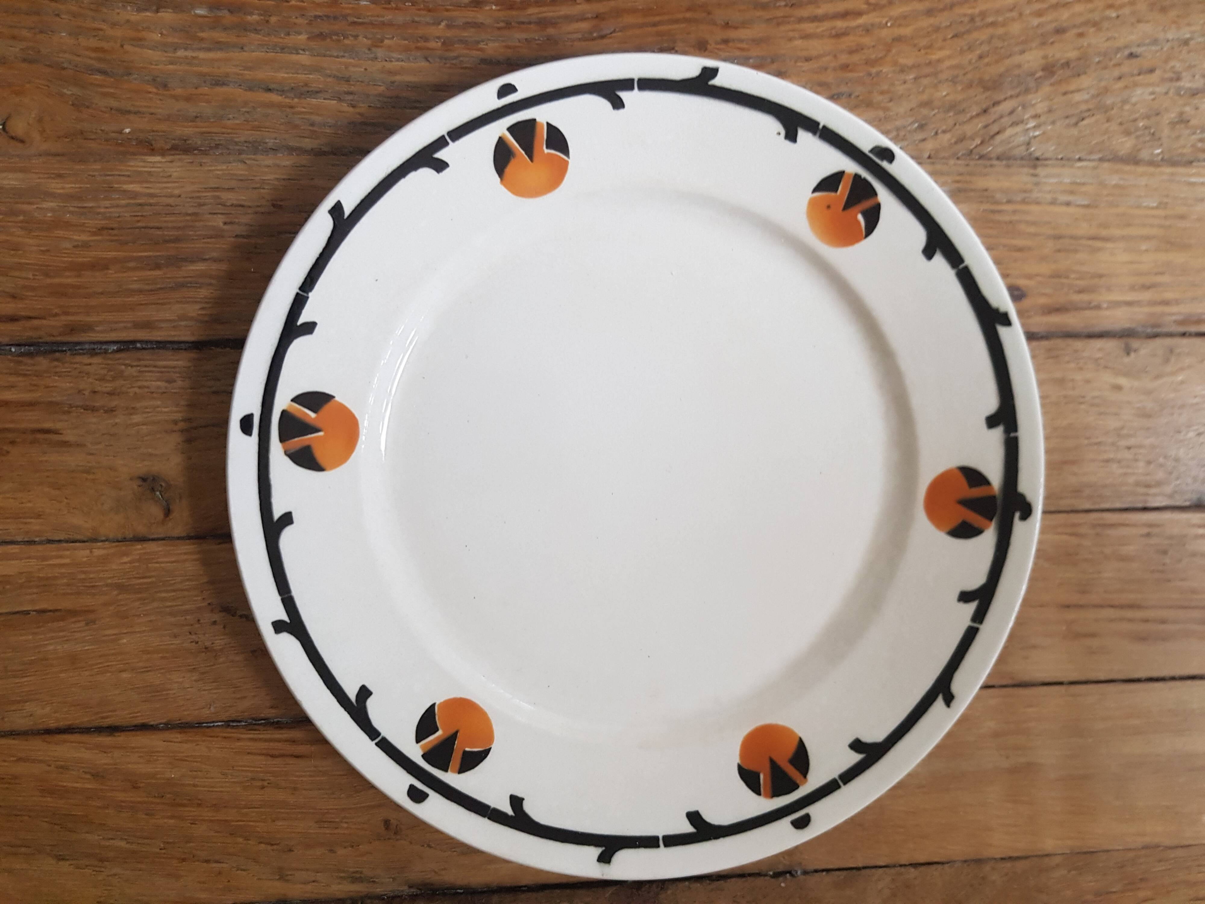 Set of 2 vintage Badonviller dessert plates