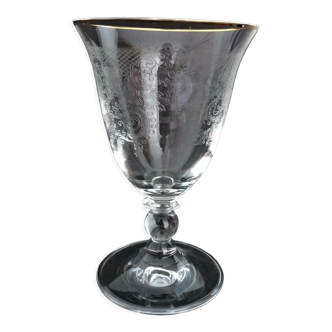 Water glass in crystalline engraved gold border