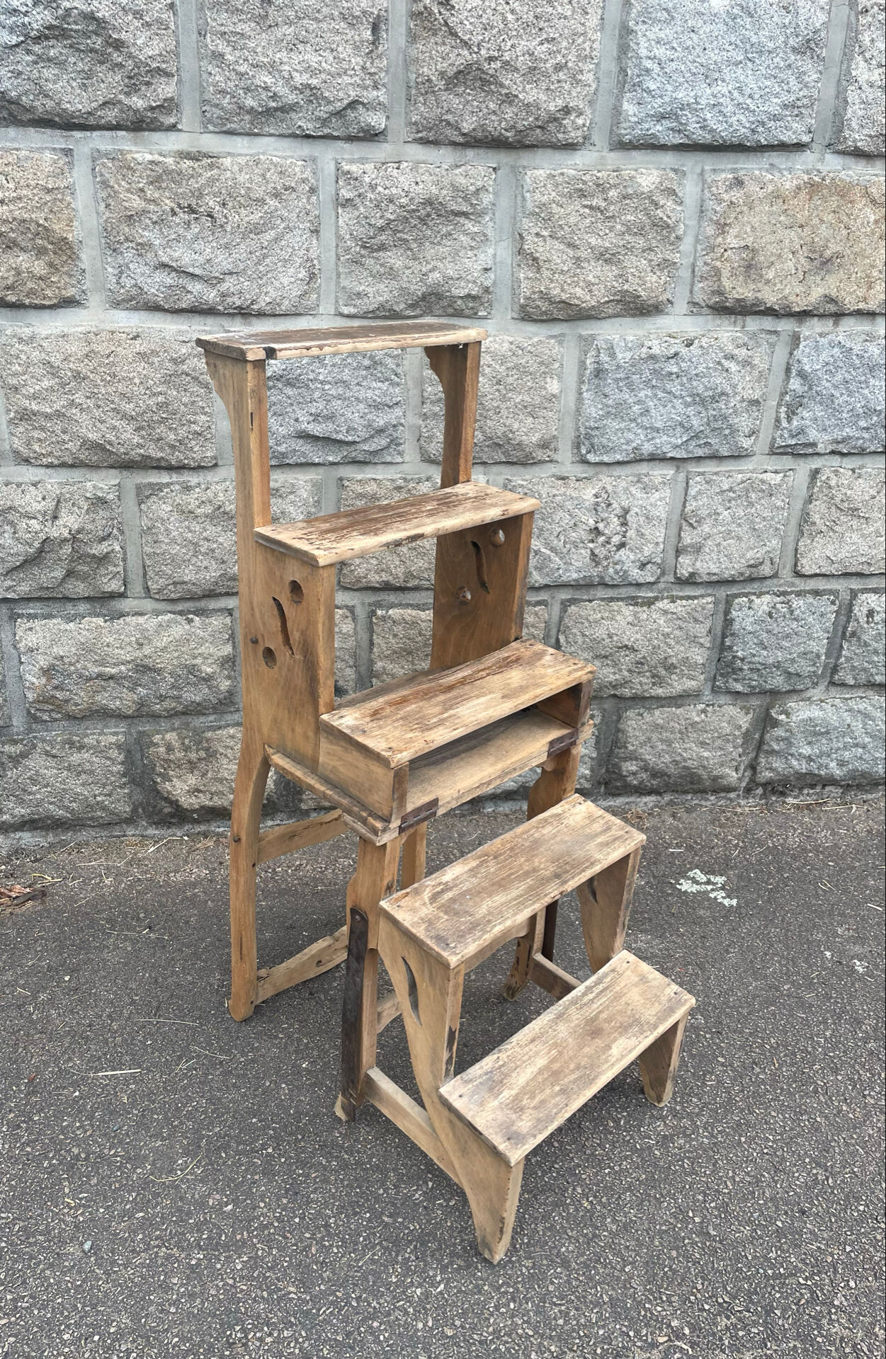 Antique wooden step stool
