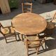 Chairs and armchairs in solid oak - seat in straw