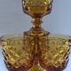 Set of 4 amber diamond glasses