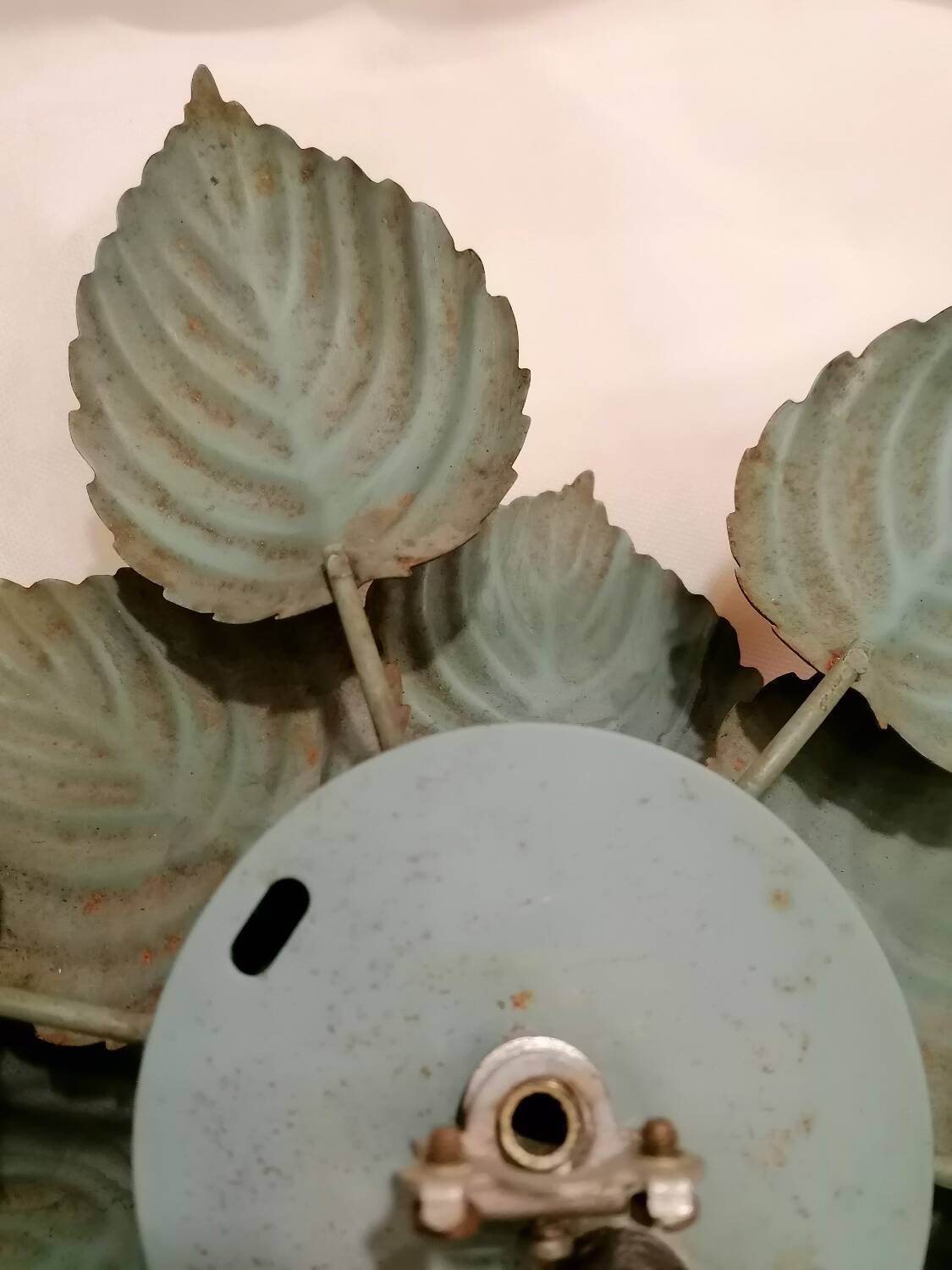 Green and gold Masca flower wall or ceiling light - Circa 1970