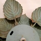 Green and gold Masca flower wall or ceiling light - Circa 1970