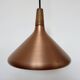 Suspension scandinave cuivre et teck, 80s'