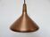 Suspension scandinave cuivre et teck, 80s'