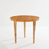 Oak and patinated bronze tripod pedestal table by Garouste & Bonetti 1987