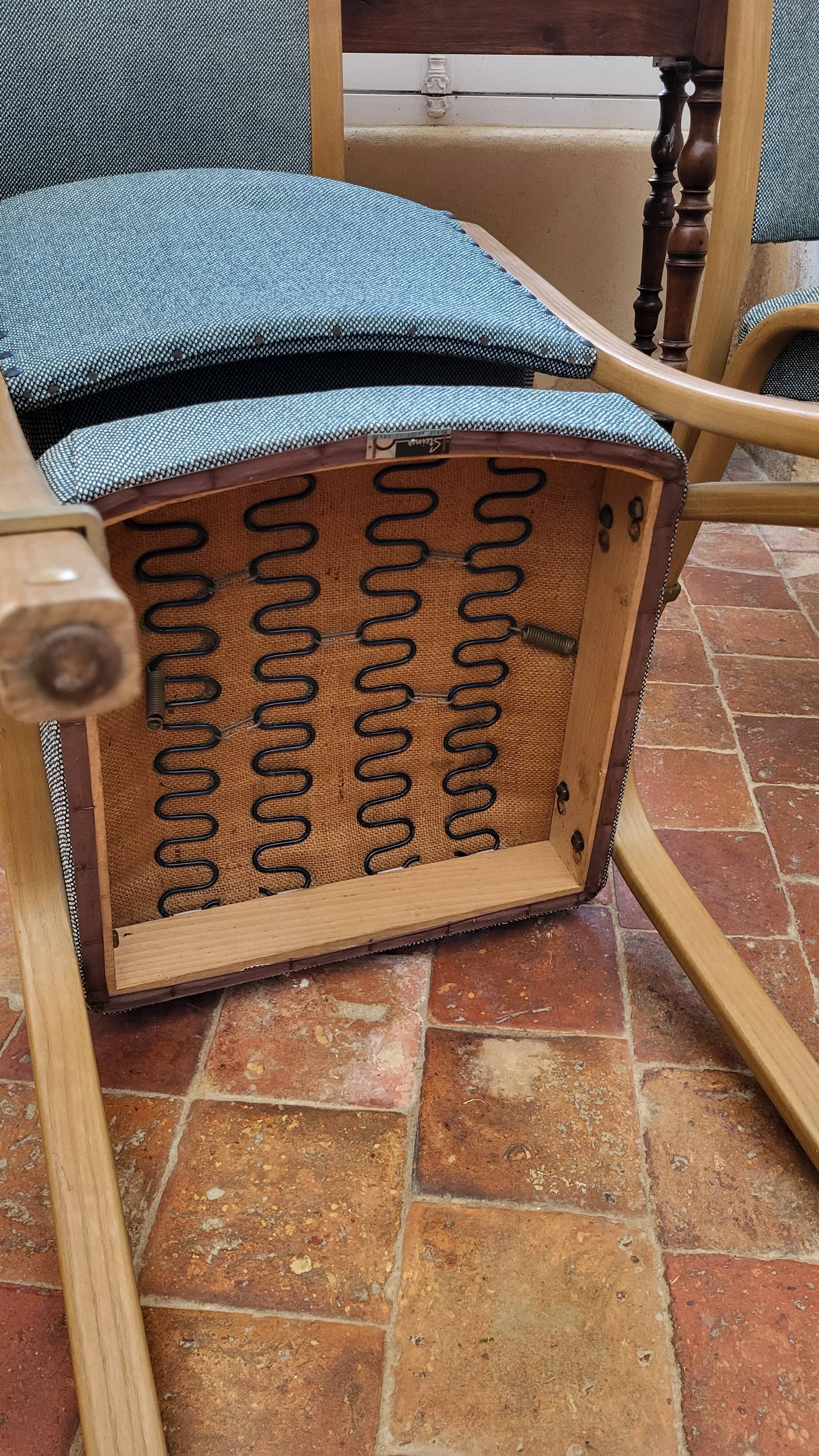 4 chaises Bow wood édition Steiner 1950