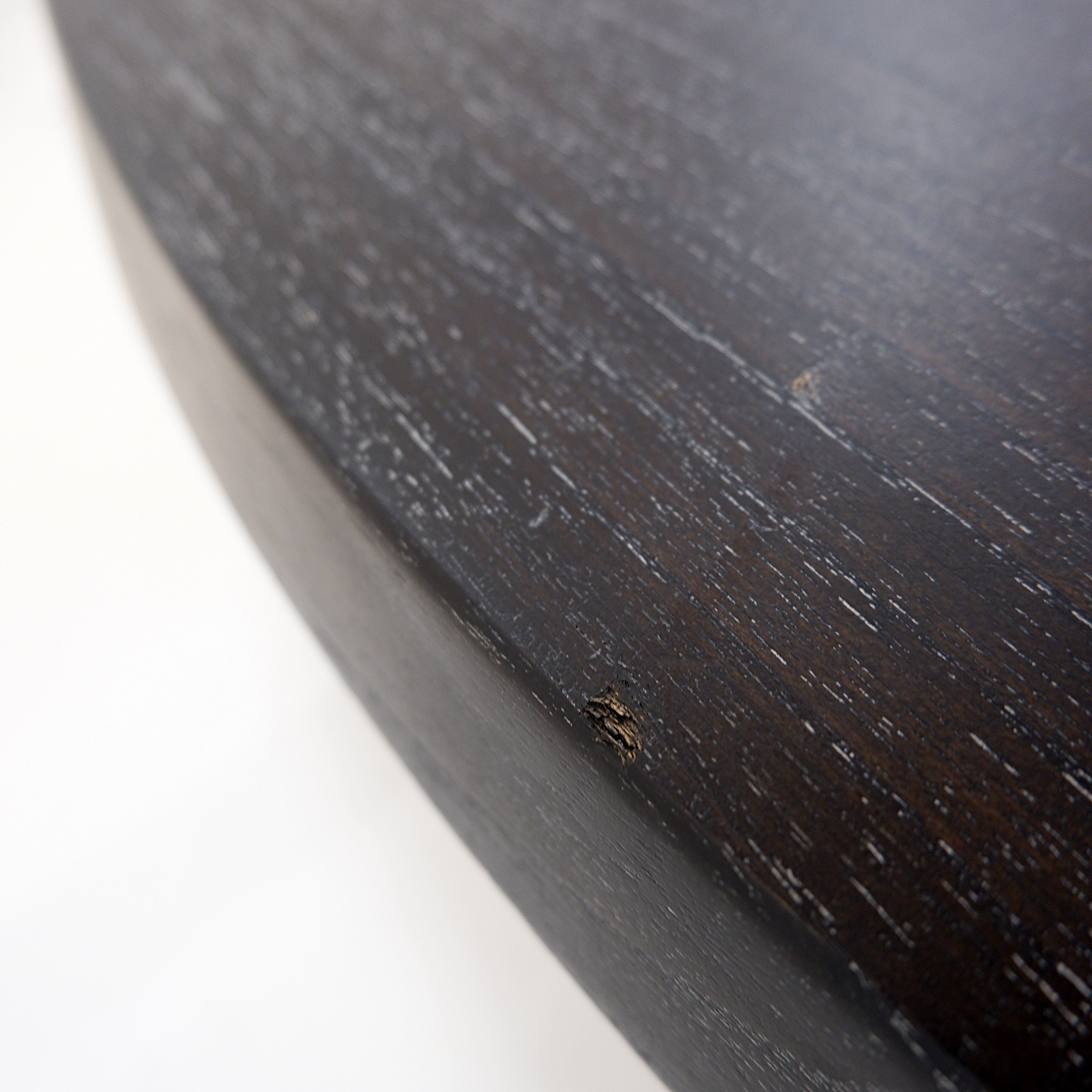 Pair of 3-legged side tables - in the style of Pierre Chapo