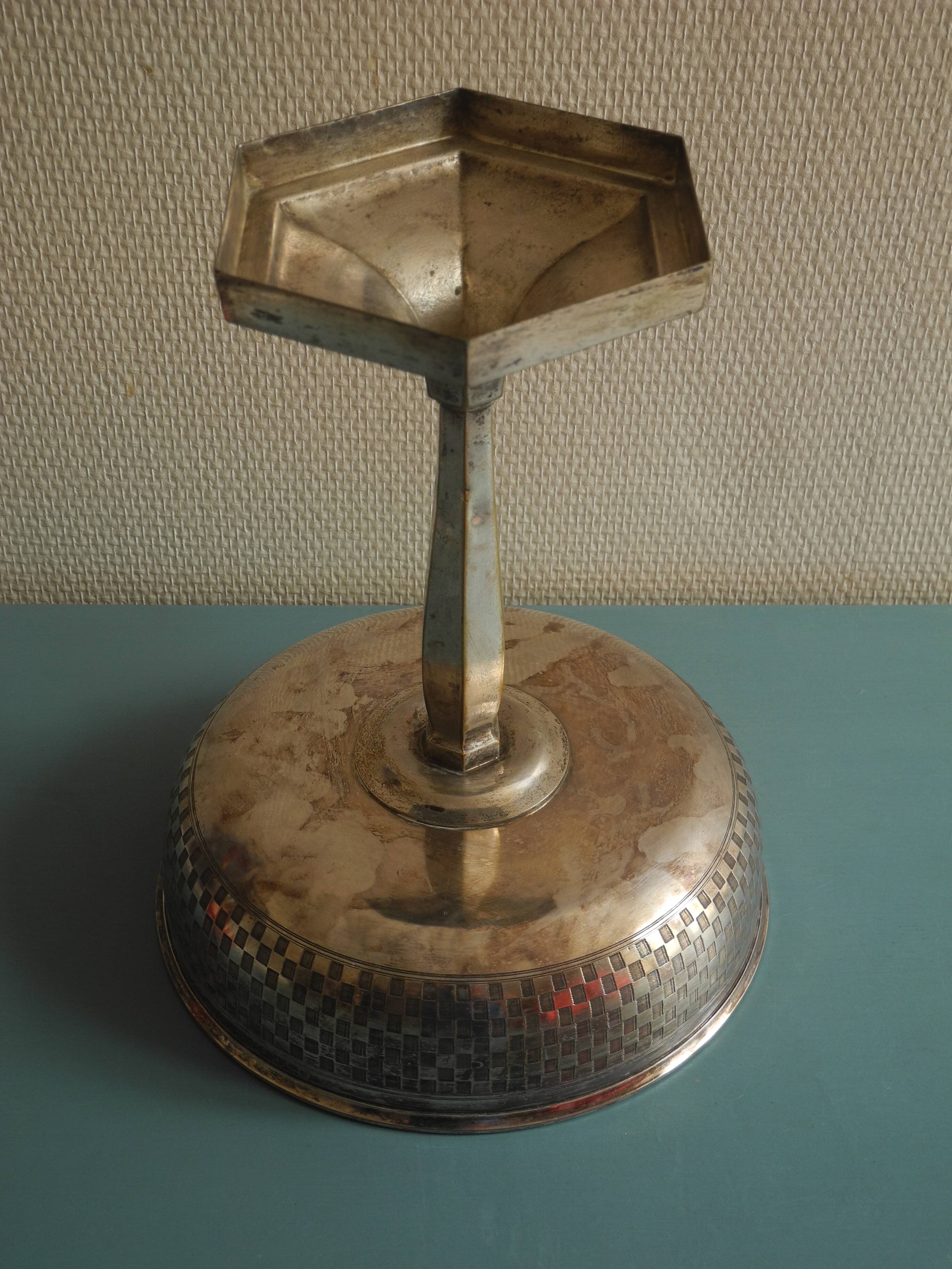 vintage centre table cup silver-plated art deco French silver metal cup
