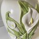 Lampe italienne fleurs d'arum vintage