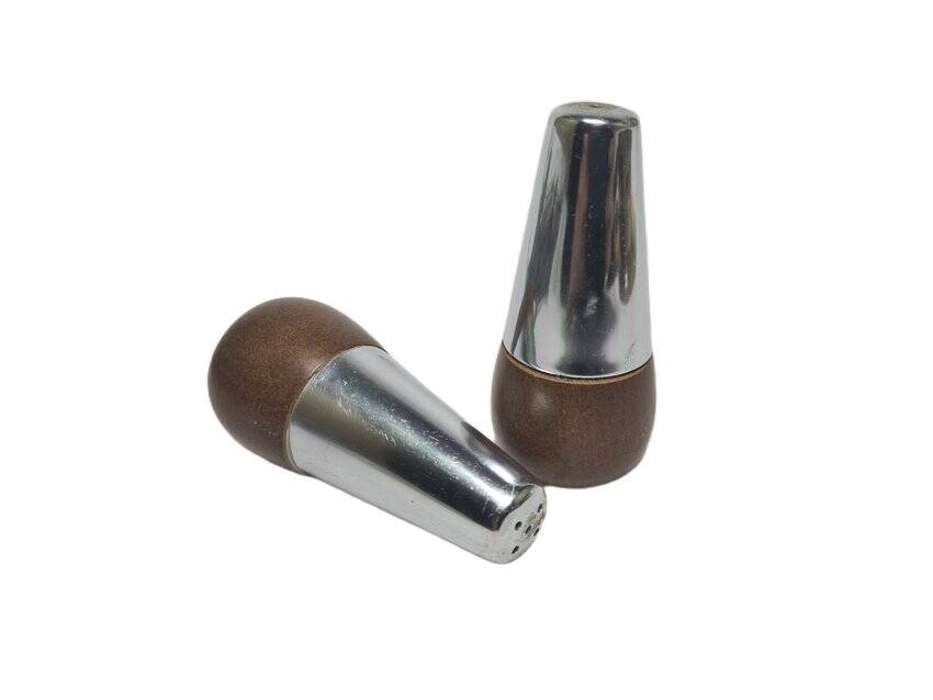 Vintage salt and pepper holders from A&B, Denmark, 1950s, set of 2