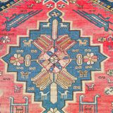 Tapis d'orient fait main de couloir caucasien ancien Kazak  3,09 x 1,52 m