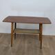 Table basse en teck vintage double plateau 1960 suede