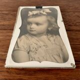 Art Deco pink marble and glass bedside lamp with photo holder