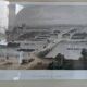 Lithographie encadrée deroy vue générale de tours prise à vol d'oiseau imp lemer