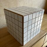 Beige white mosaic cube 30cm x 30cm tiled