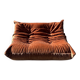 Two-seater Togo sofa in terracotta velvet, Ducaroy first edition 1970.