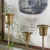 3 brass candle holders 1970