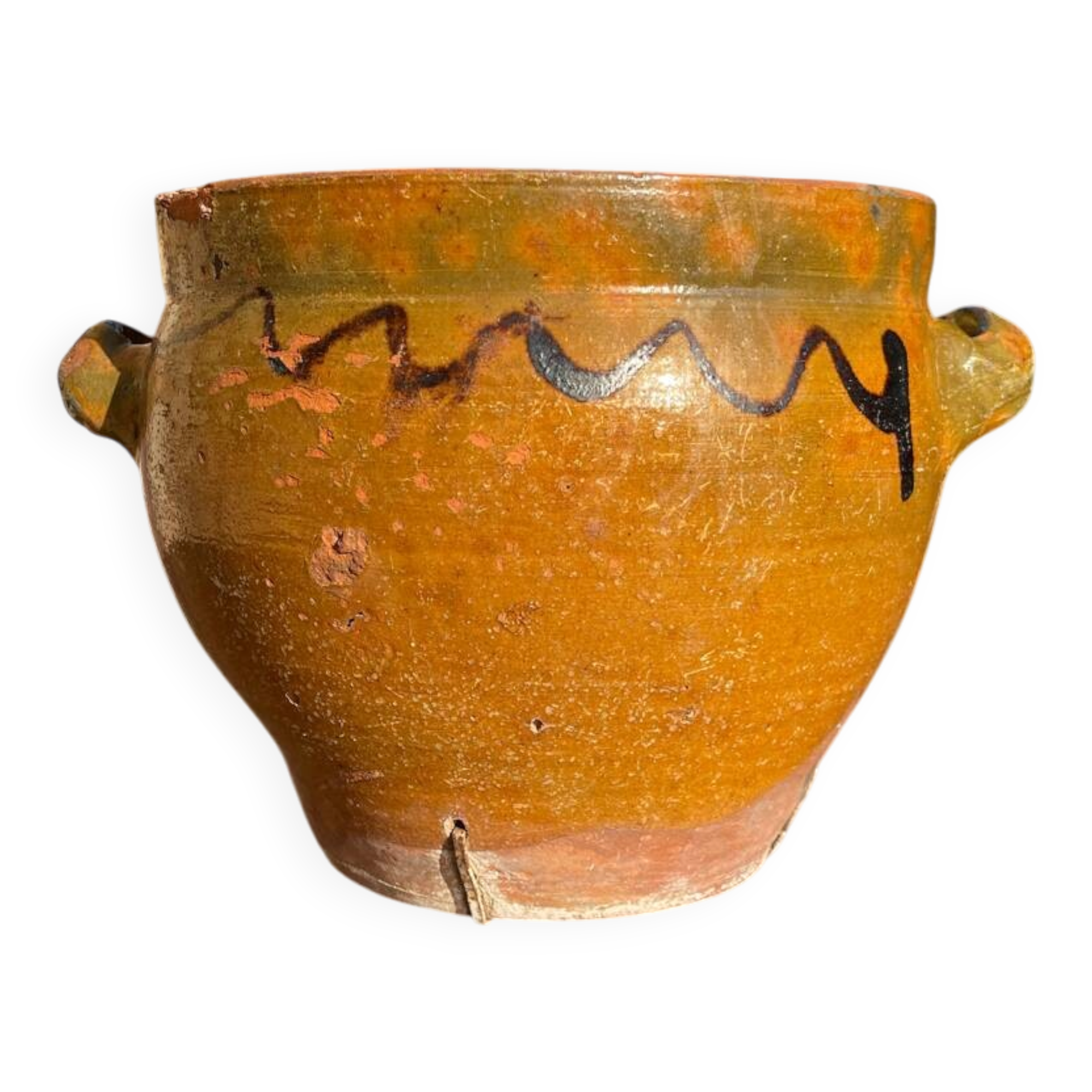 Ancient terracotta pottery jar