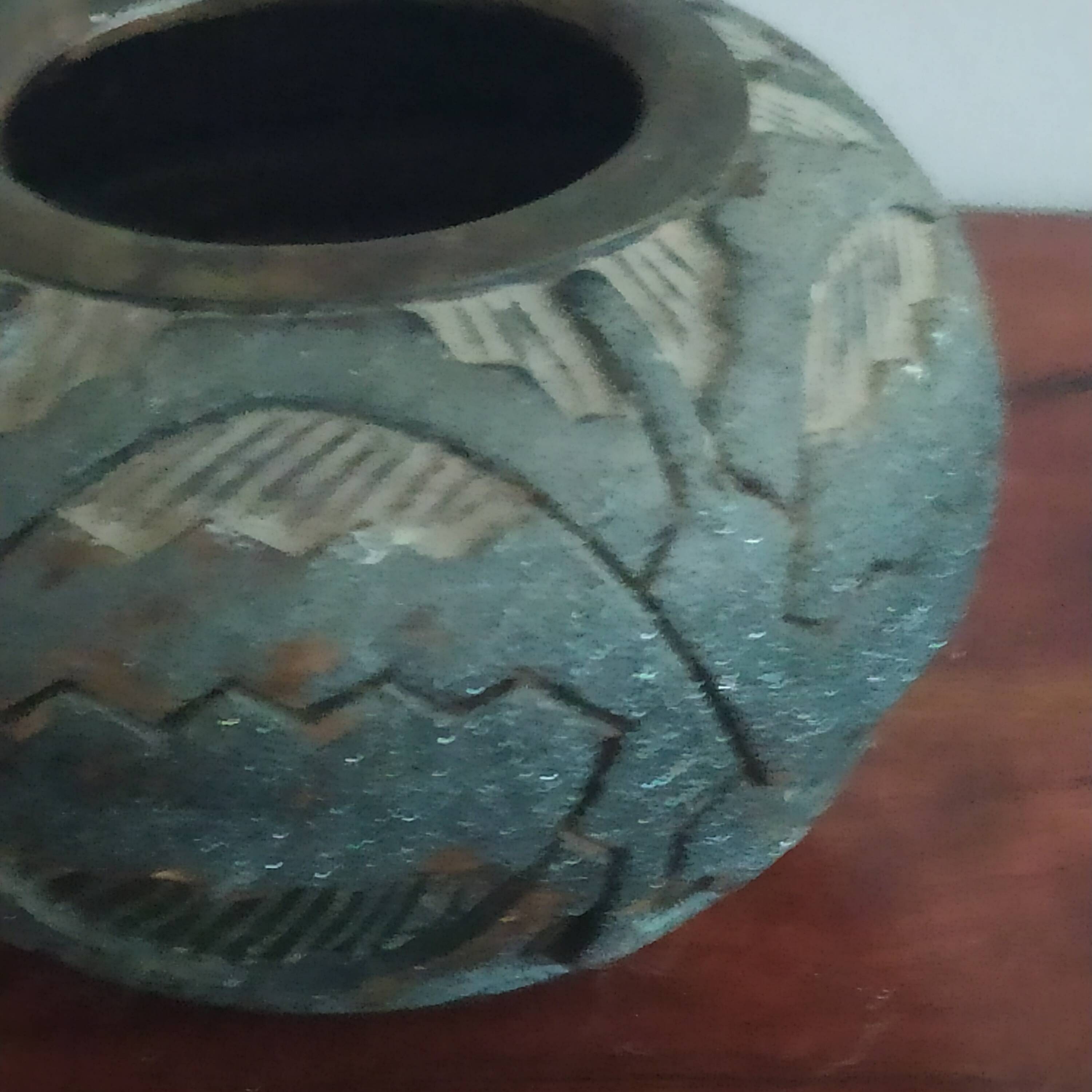 Brazilian pottery ball vase from Oyapock