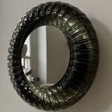 Vintage wall light, Murano glass and polished stainless steel, Italy, 1960.