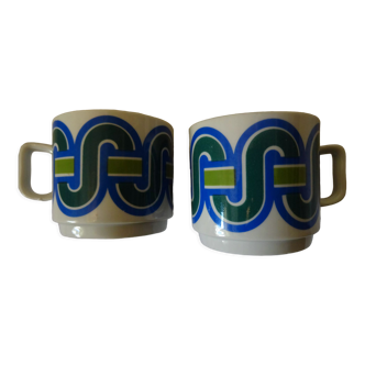 Duo of vintage cups from the 70s
