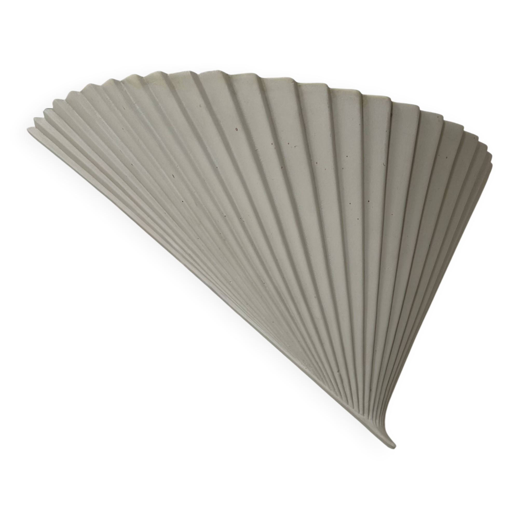 Vintage wall lamp, matte white plaster, France 1980