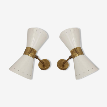 Paire applique diabolo blanc