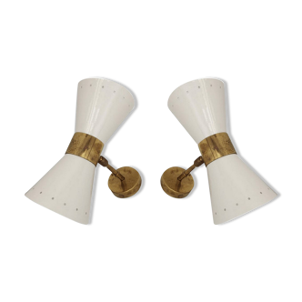 Paire applique diabolo blanc