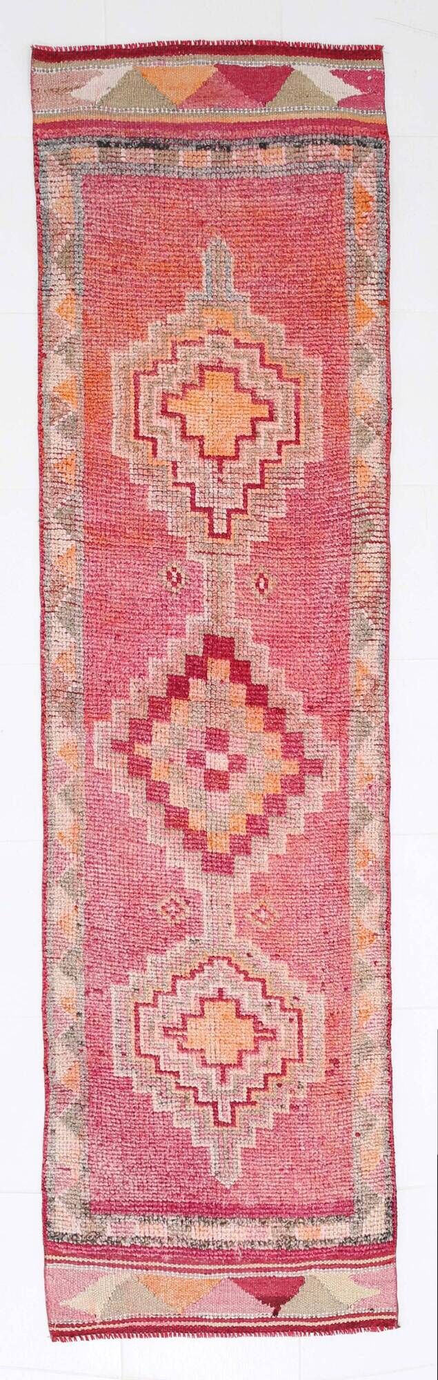 3x9 soft pastel pink vintage runner rug, 81x292cm sk 23329 free shipping