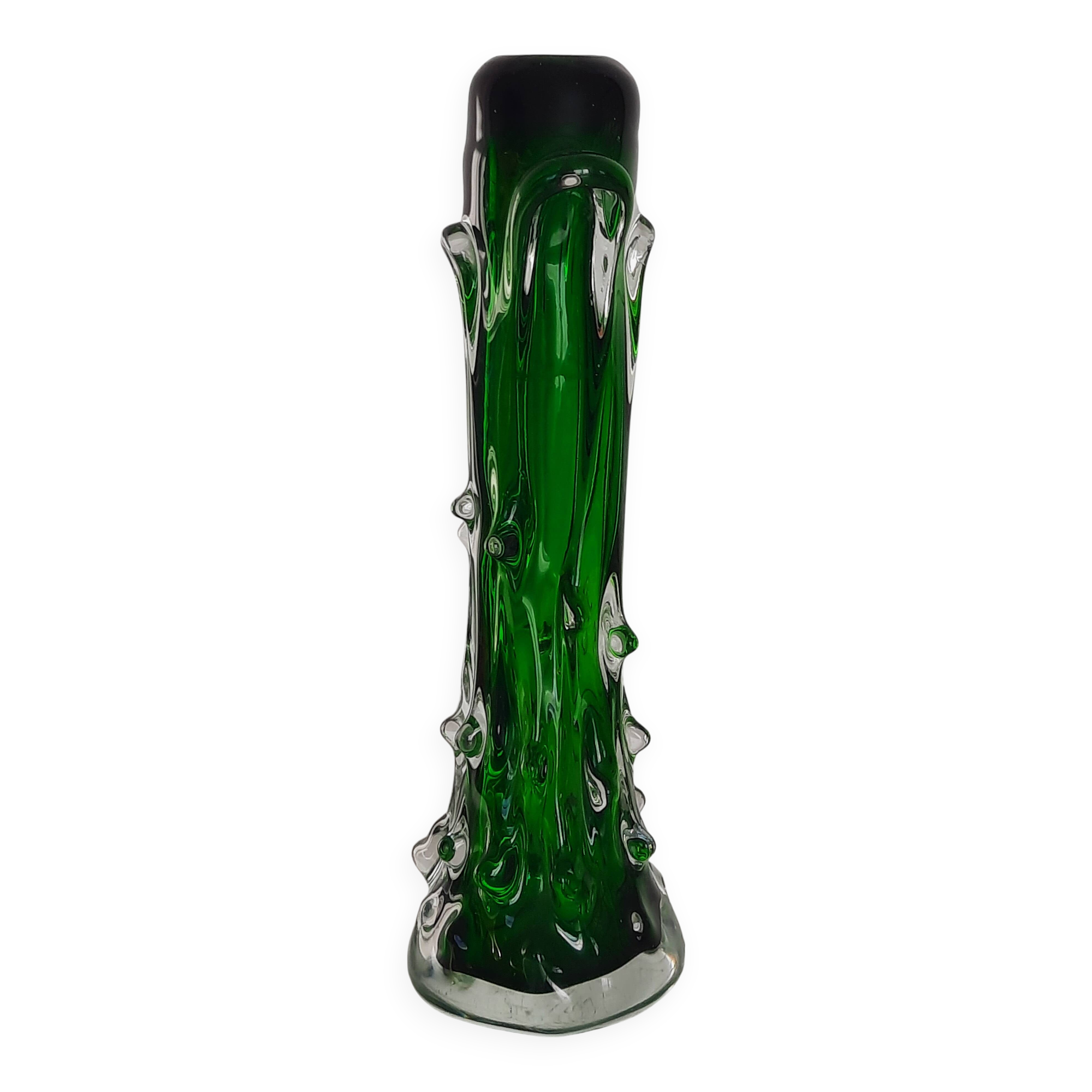 Tubular vase attributed to Josef Hospodka for Chribska glassworks