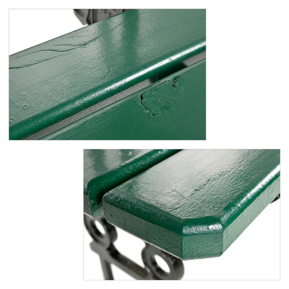 Davioud Parisian public bench in black cast iron and green wood