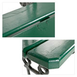 Davioud Parisian public bench in black cast iron and green wood