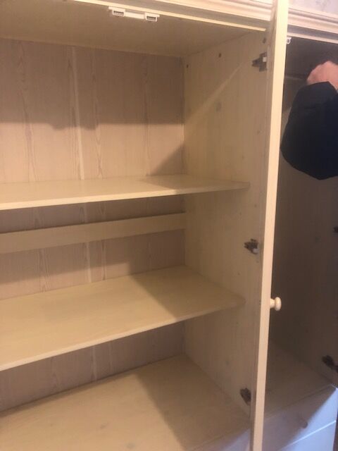 Linen wardrobe and solid pine wardrobe 180x147x42