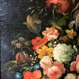 Oil on canvas still life with flower bouquet signed Jord