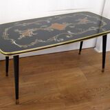 Large coffee table 1960s Rococo style with tapered legs.