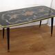 Grande table basse 1960' décor rococo & pieds compas