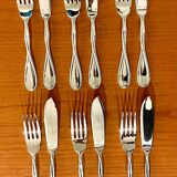 Christofle Galéa, fish cutlery, 6 forks, 6 knives.