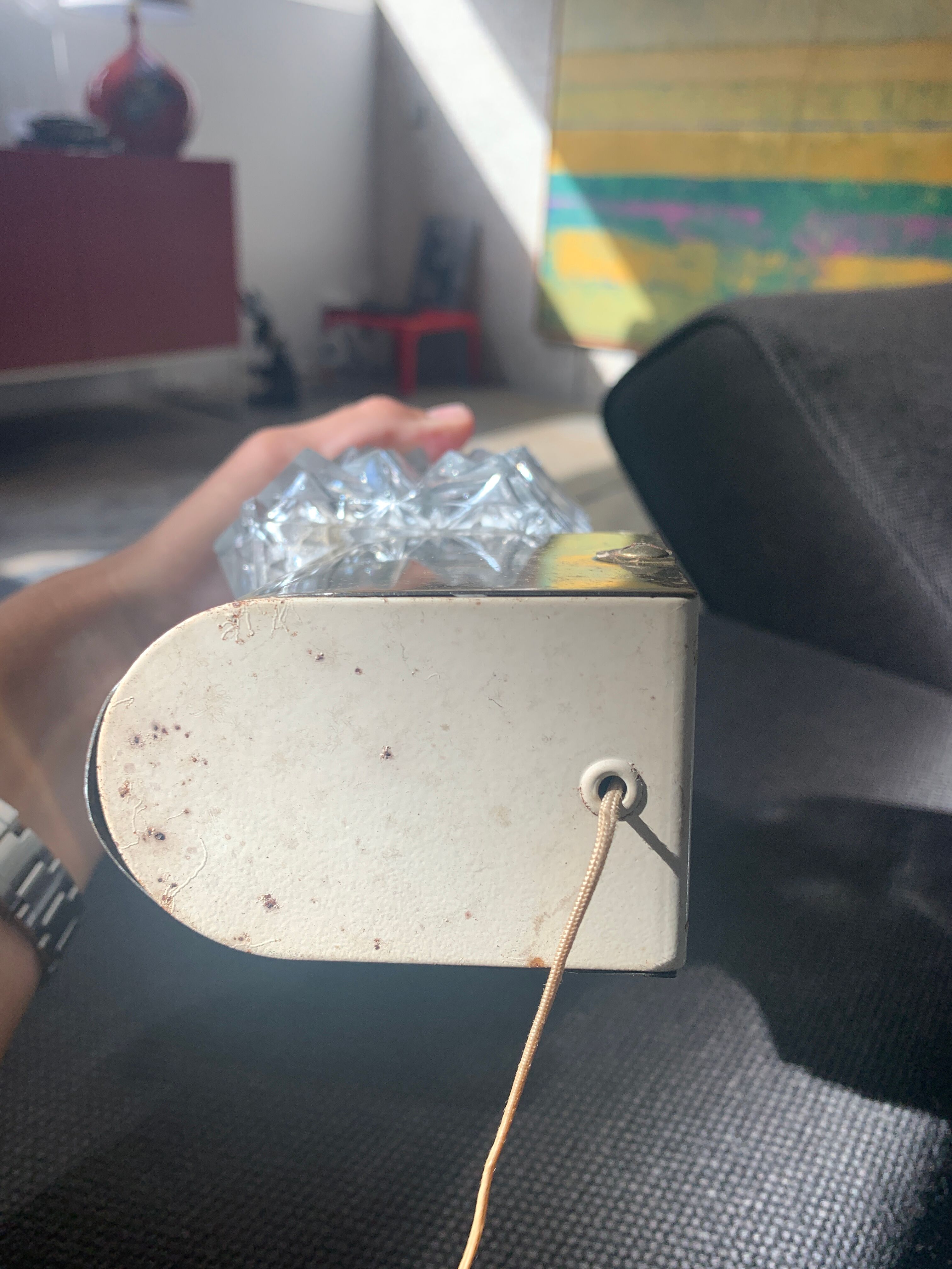 Wall lamp in glass and brass 60s