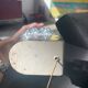 Wall lamp in glass and brass 60s