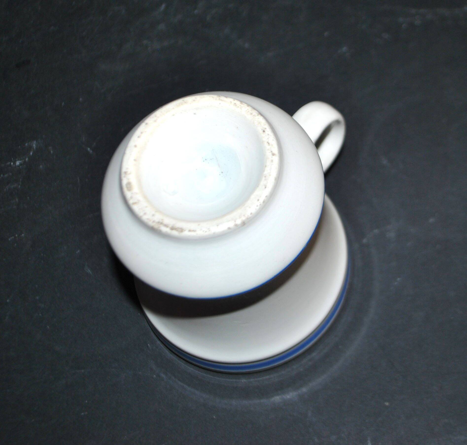 Sarreguemines coffee cups brulot in opaque china bistro.