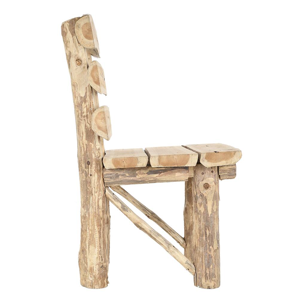 Rustic wooden log chair