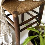 Straw and wood stool