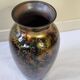 Signed églomisé glass vase, unique piece, France, circa 1980, 46 cm