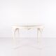 Antique round dining table with extension - Neo Rococo style - white painted with decorative details - 1920s