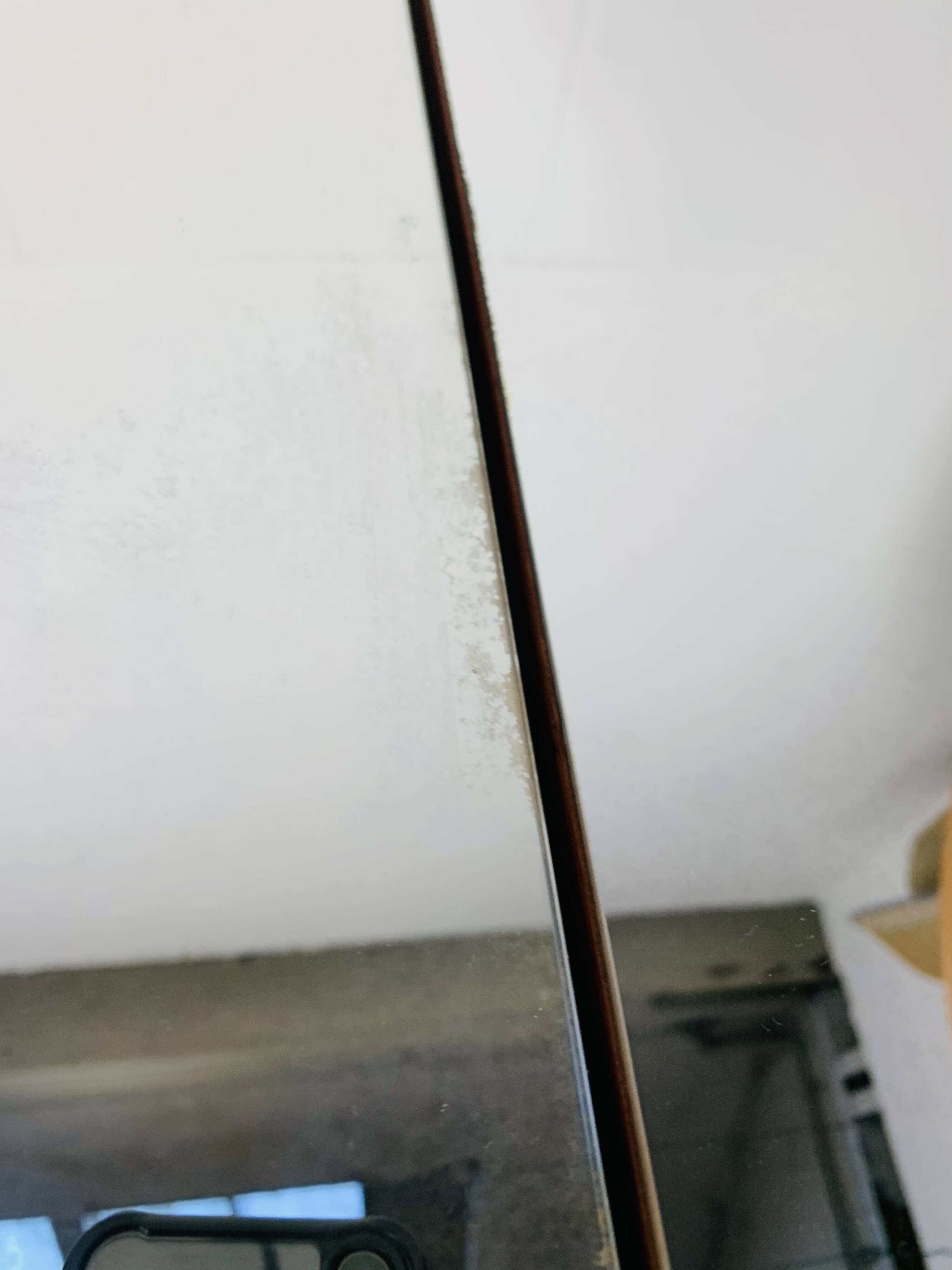 Scandinavian round triptych mirror, teak frame, 1960s.